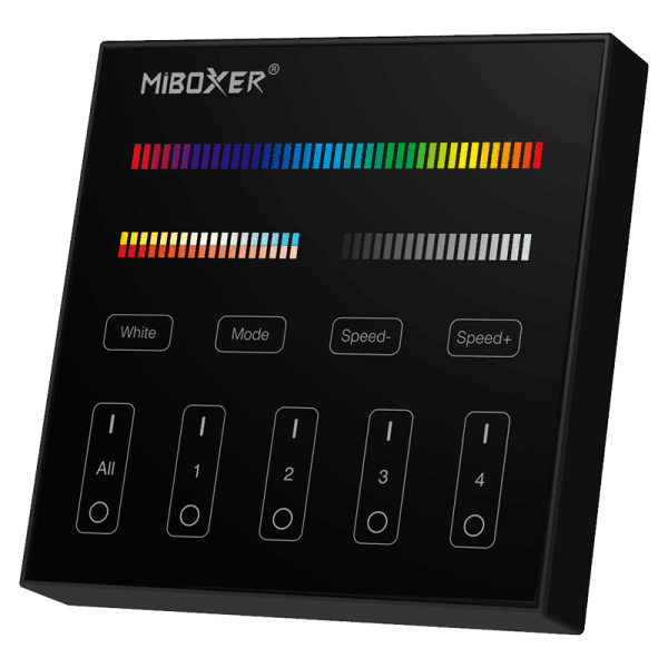 MiBoxer B4-B Telecomanda Panou 4 Zone RGB + CCT, Negru