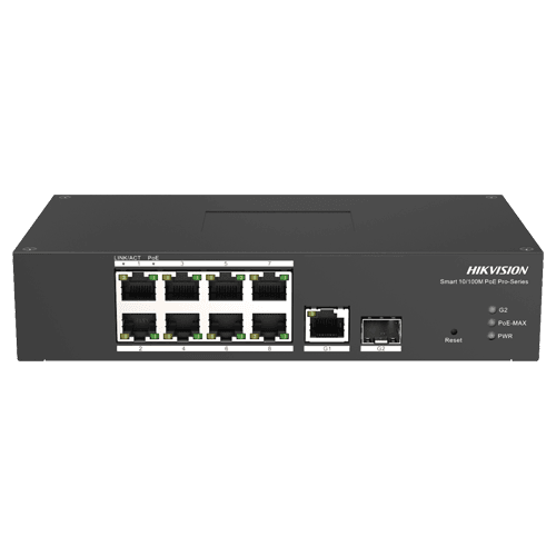 Switch Smart managed 8 porturi PoE, 2 porturi uplink SFP/RJ45 - HIKVISION DS-3T1310P-SI-HS