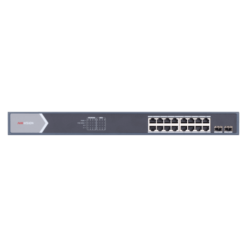 Switch 16 porturi gigabit PoE, 2 porturi SFP, Smart Management - HIKVISION DS-3E1518P-SI