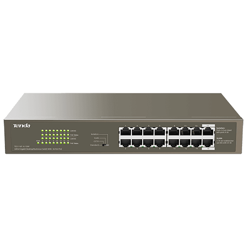 Switch 16 porturi Gigabit PoE - Tenda TND-TEG1116P-16-150W