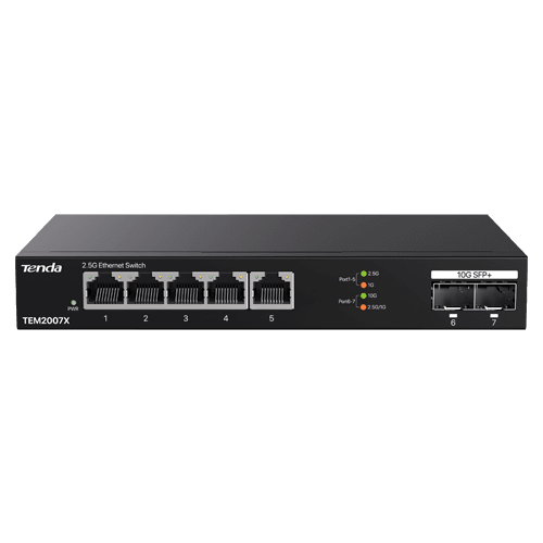 Switch 5 x RJ45 2.5G, 2 x SFP+ 10G - TENDA TND-TEM2007X