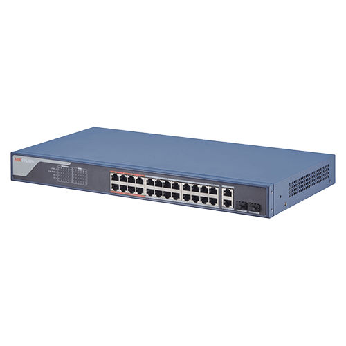 Switch 24 porturi PoE 100Mbps, 2 port uplink Gigabit, SMART Management - HIKVISION DS-3E1326P-EI