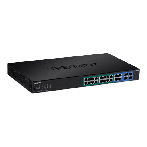 Switch Web Smart, 16 x Gigabit PoE+, 4 x Gigabit/SFP, putere 370W - TRENDnet TPE-1620WSF