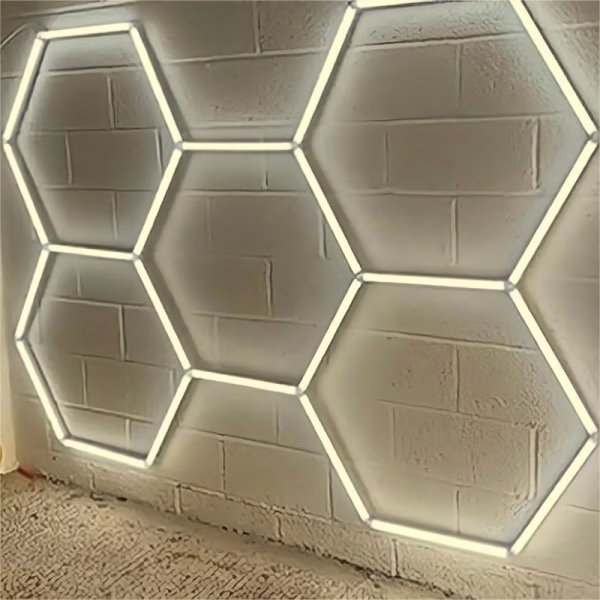 Lampa LED Hexagonala 5 Hexagoane (Tub 0.565m) Alb Natural