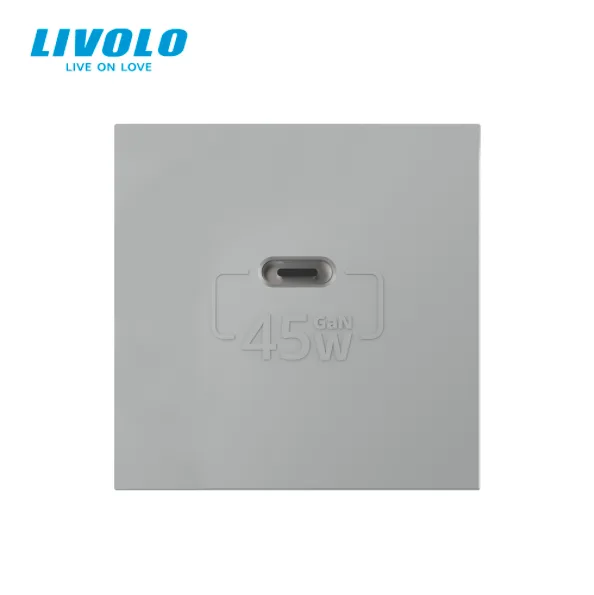 Modul Priză USB Tip C 2M LIVOLO - Gri