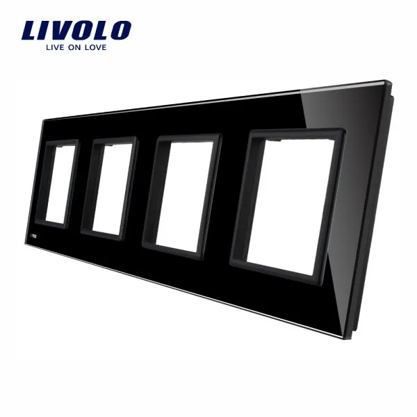 Rama din stcla cvadrupla Livolo VL-P7E/E/E/E-8B