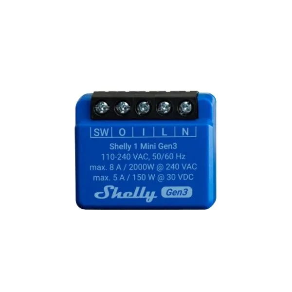 Shelly 1 Mini Gen3 - Modul Smart 1 Canal Dry Contact (WiFi, Bluetooth)